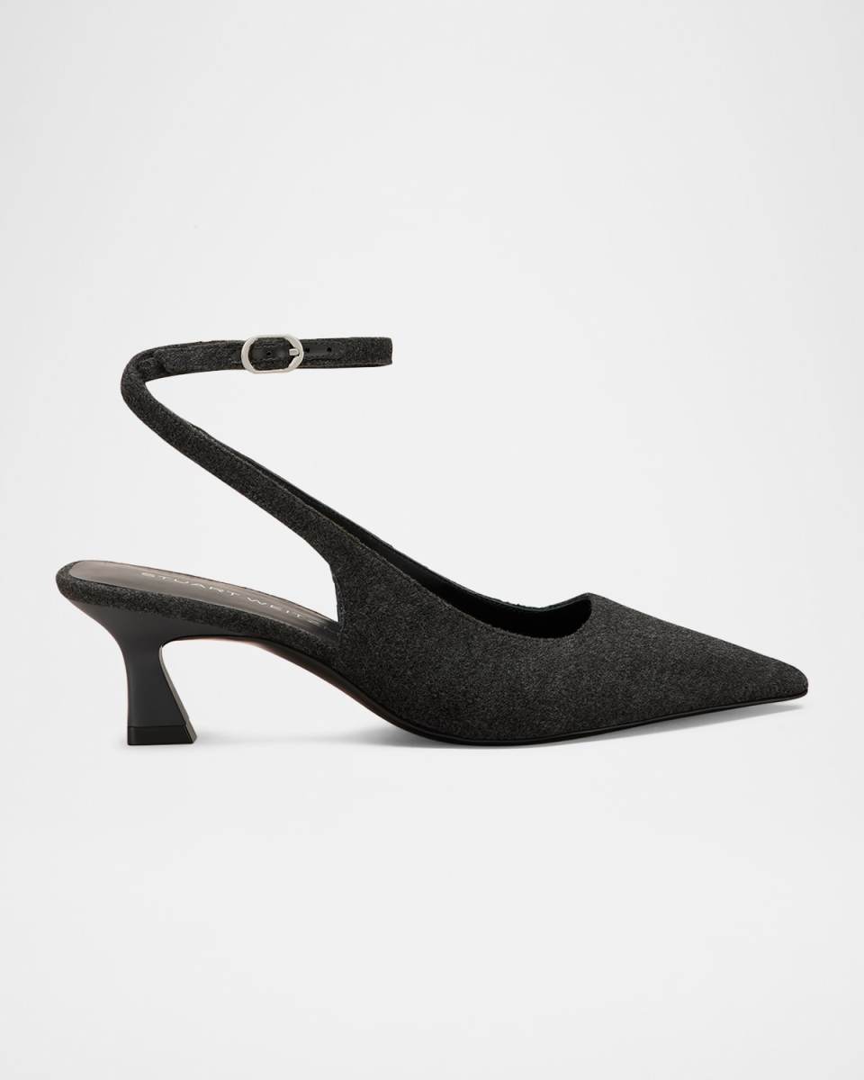 50mm Vinnie Flannel Ankle-Strap Pump